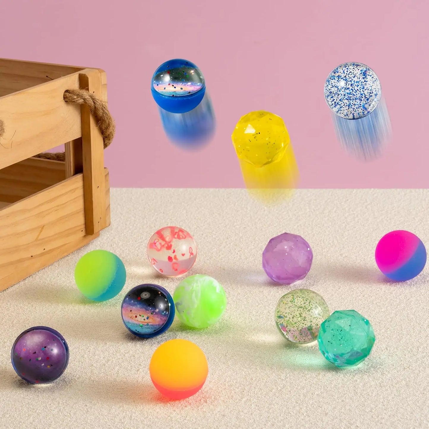 Joyfy 24 Pack Multistyle Bouncy Balls 6 Styles Party Favors