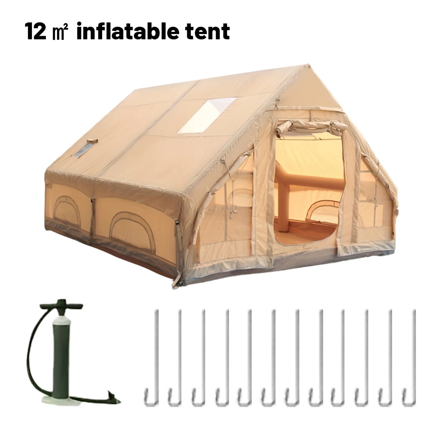 Pakicetus Inflatable Camping Tents For Four To Eight Stove Plug