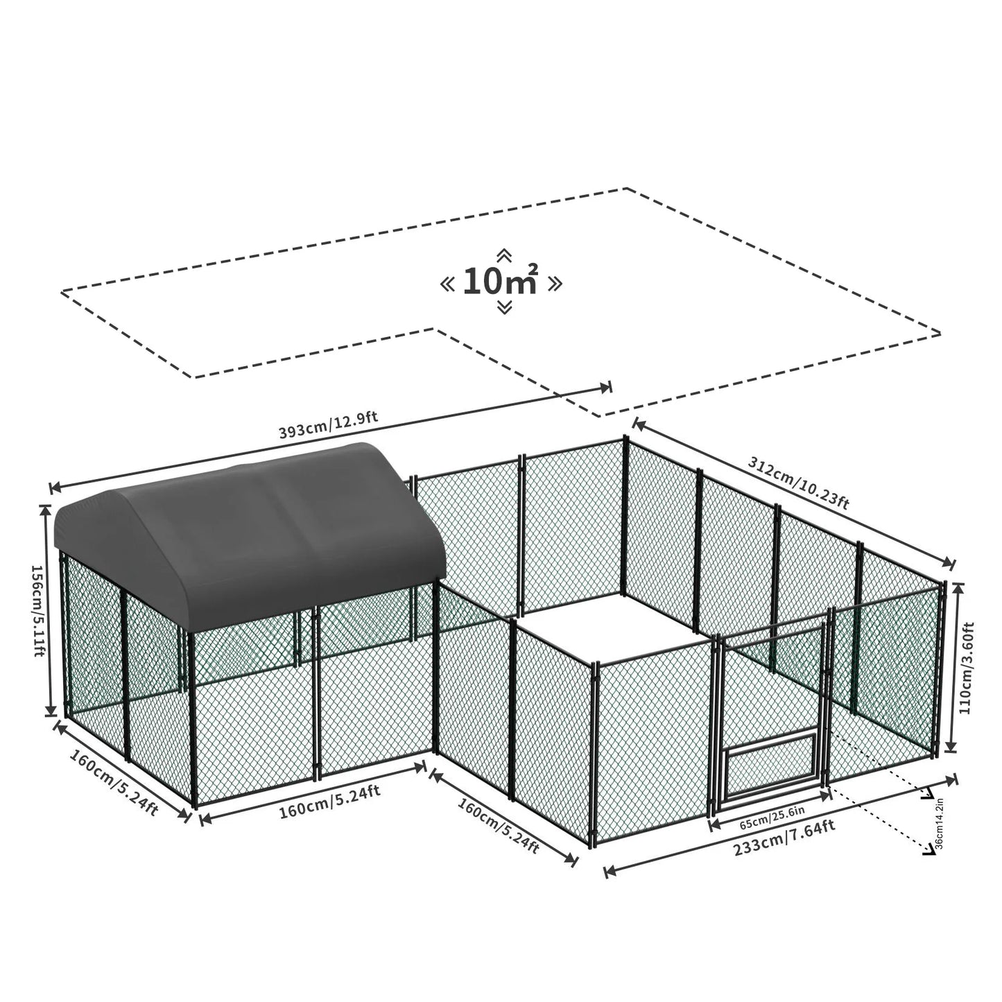 Portable Metal Chicken Coop With Covered Run For Backyard