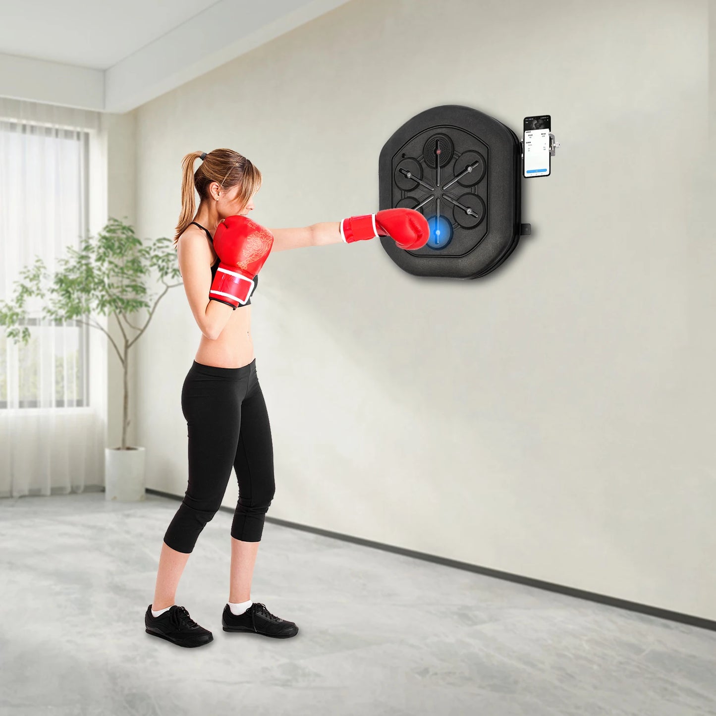 Music Boxing Machine Wall Mounted Led Light Boxing Equipment