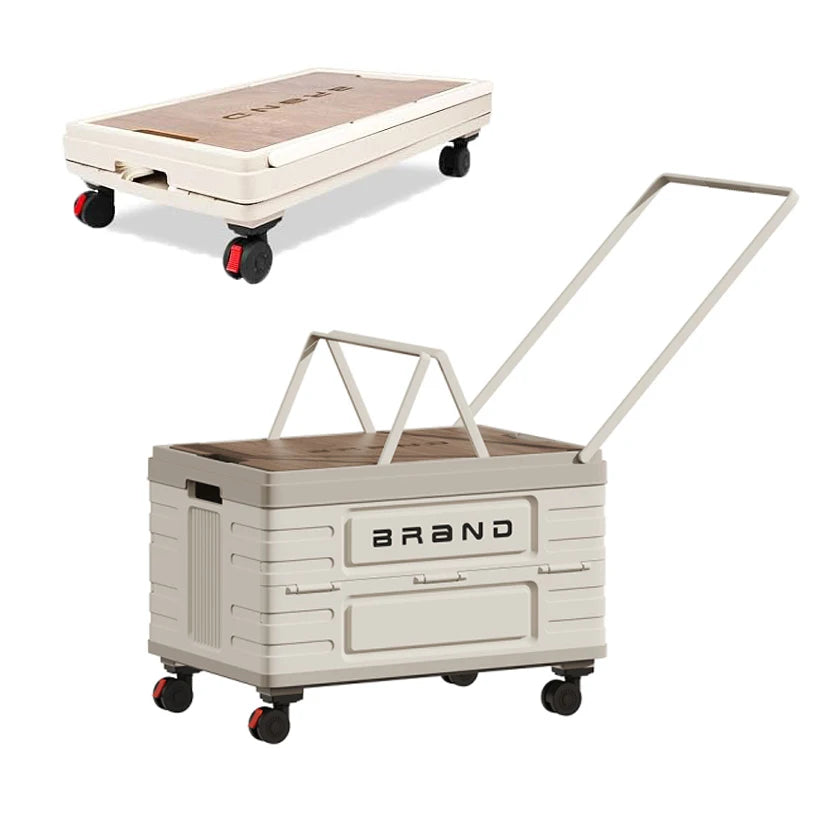 360 Degree Rotating Foldable Storage Cart For Camping Totes