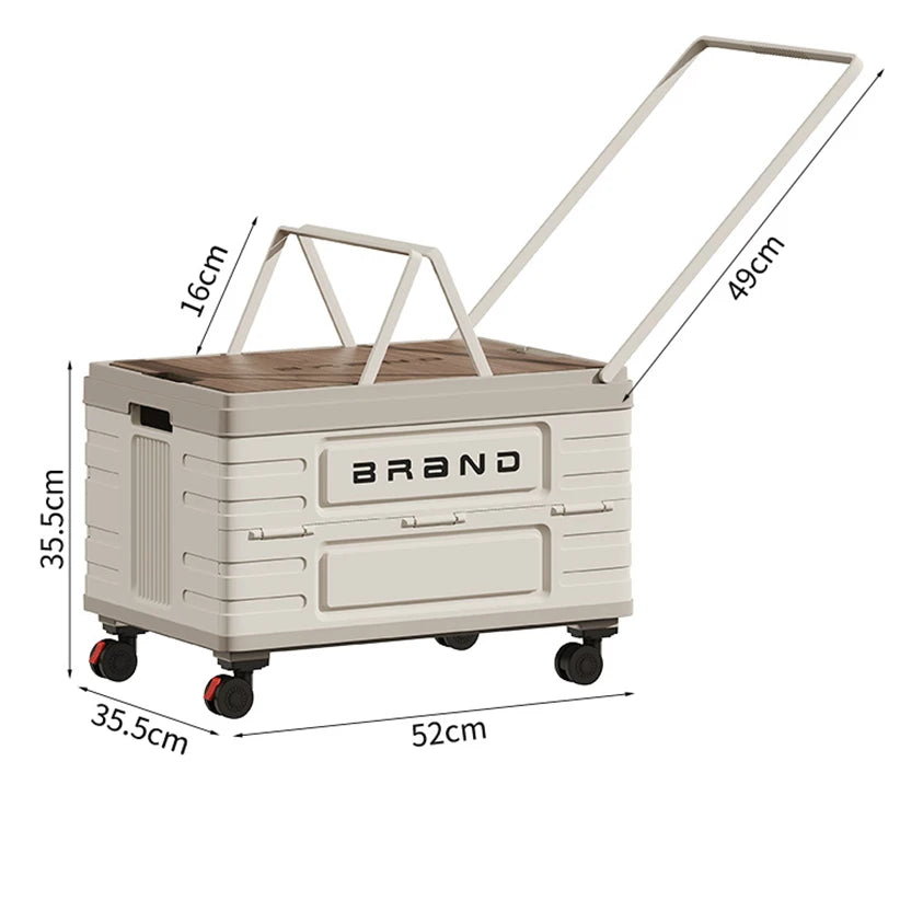 360 Degree Rotating Foldable Storage Cart For Camping Totes