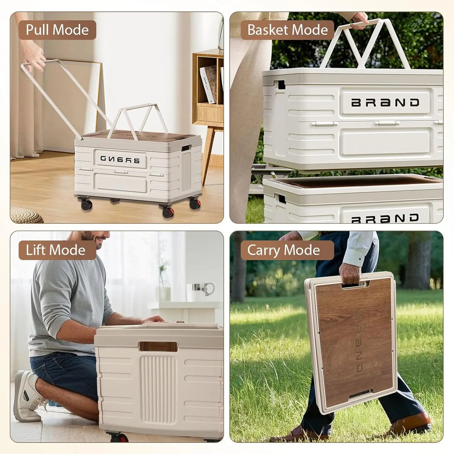 360 Degree Rotating Foldable Storage Cart For Camping Totes