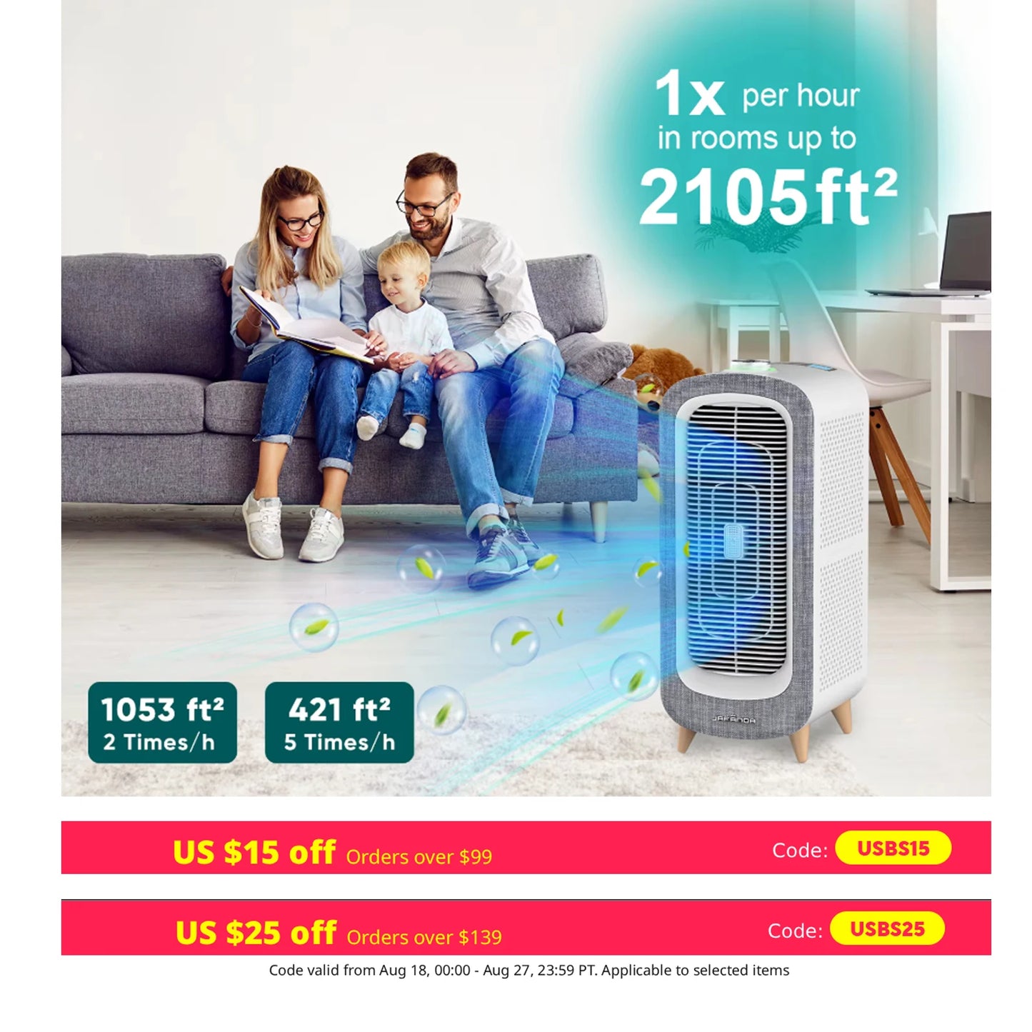 Jafanda Air Purifier For Home With True HEPA Filter