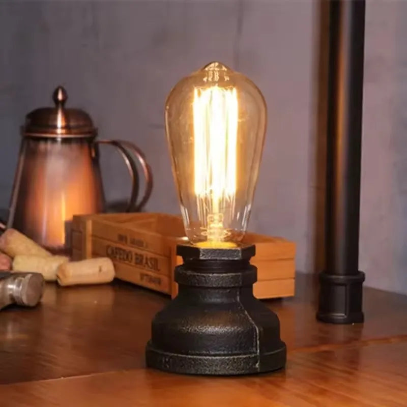 XIHOME Vintage Industrial Desk Lamp E26 Water Pipe Base
