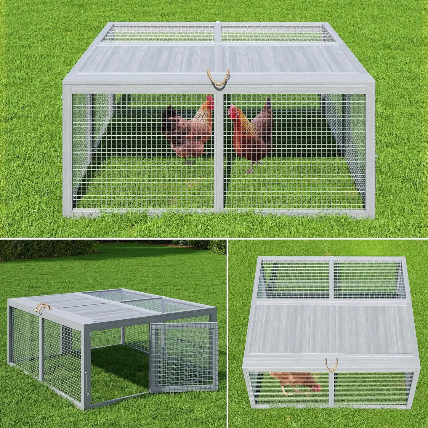 HiMISS Portable Wooden Chicken Coop And Rabbit Hutch For Outdoors