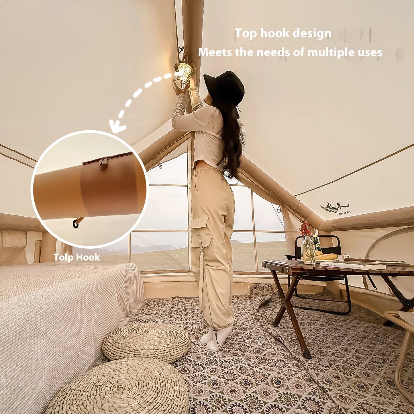 Pakicetus Inflatable Camping Tents For Four To Eight Stove Plug