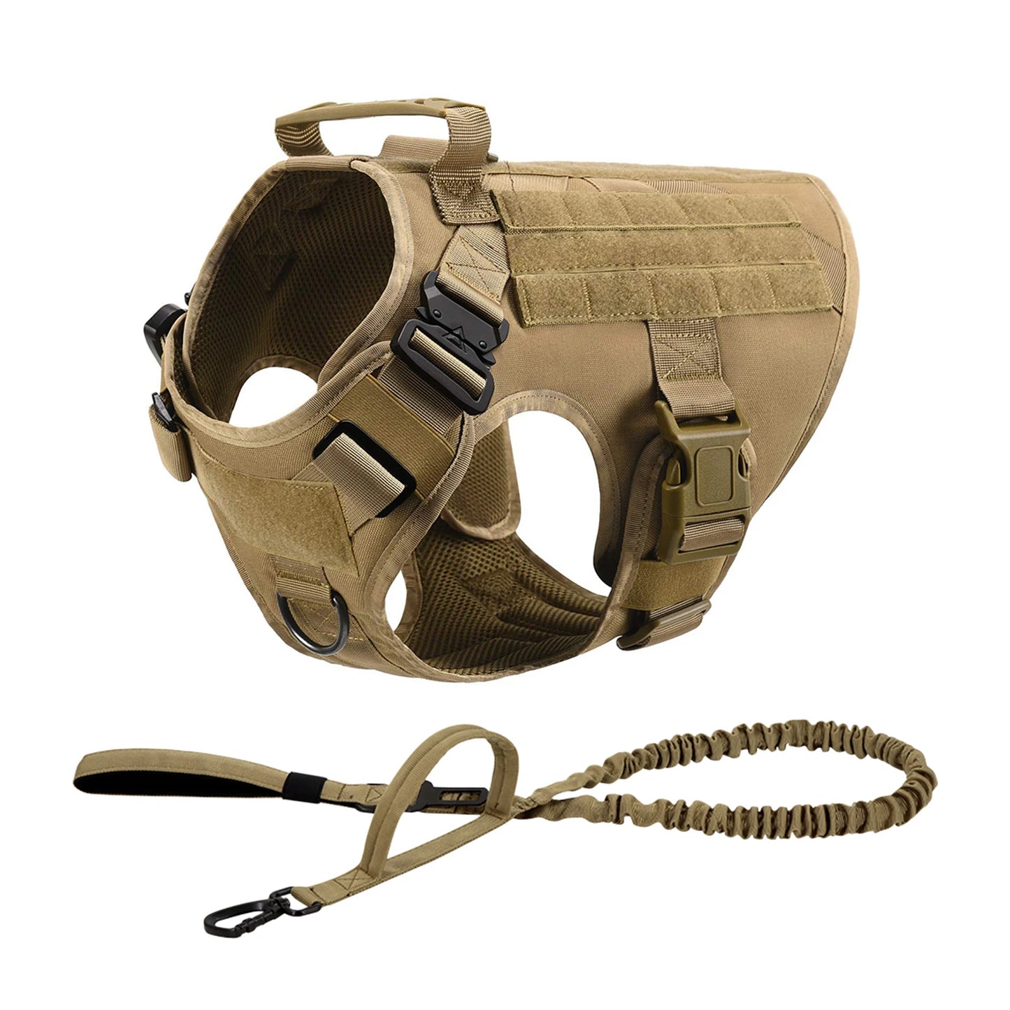 Padded Tactical Dog Harness With Molle Loops And Quick Release