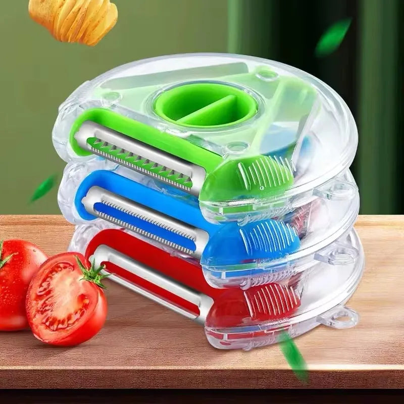 YOCITY 3 In 1 Magic Trio Peeler Set Slicer Shredder Julienne Cutter