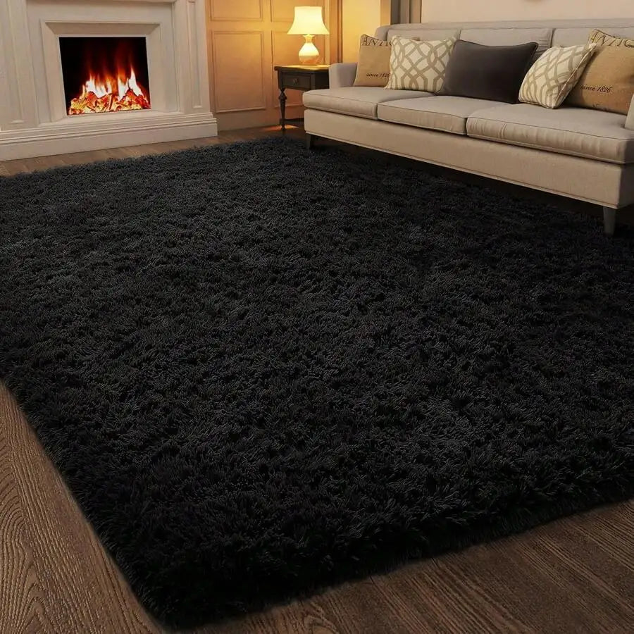 Indoor Soft Shag Plush Acrylic Rug For Bedroom Living Room