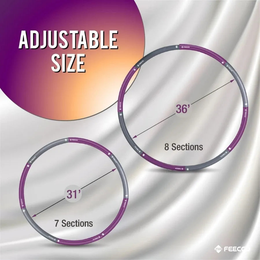 Weighted Fitness Hoop With Detachable Sections for Weight Loss