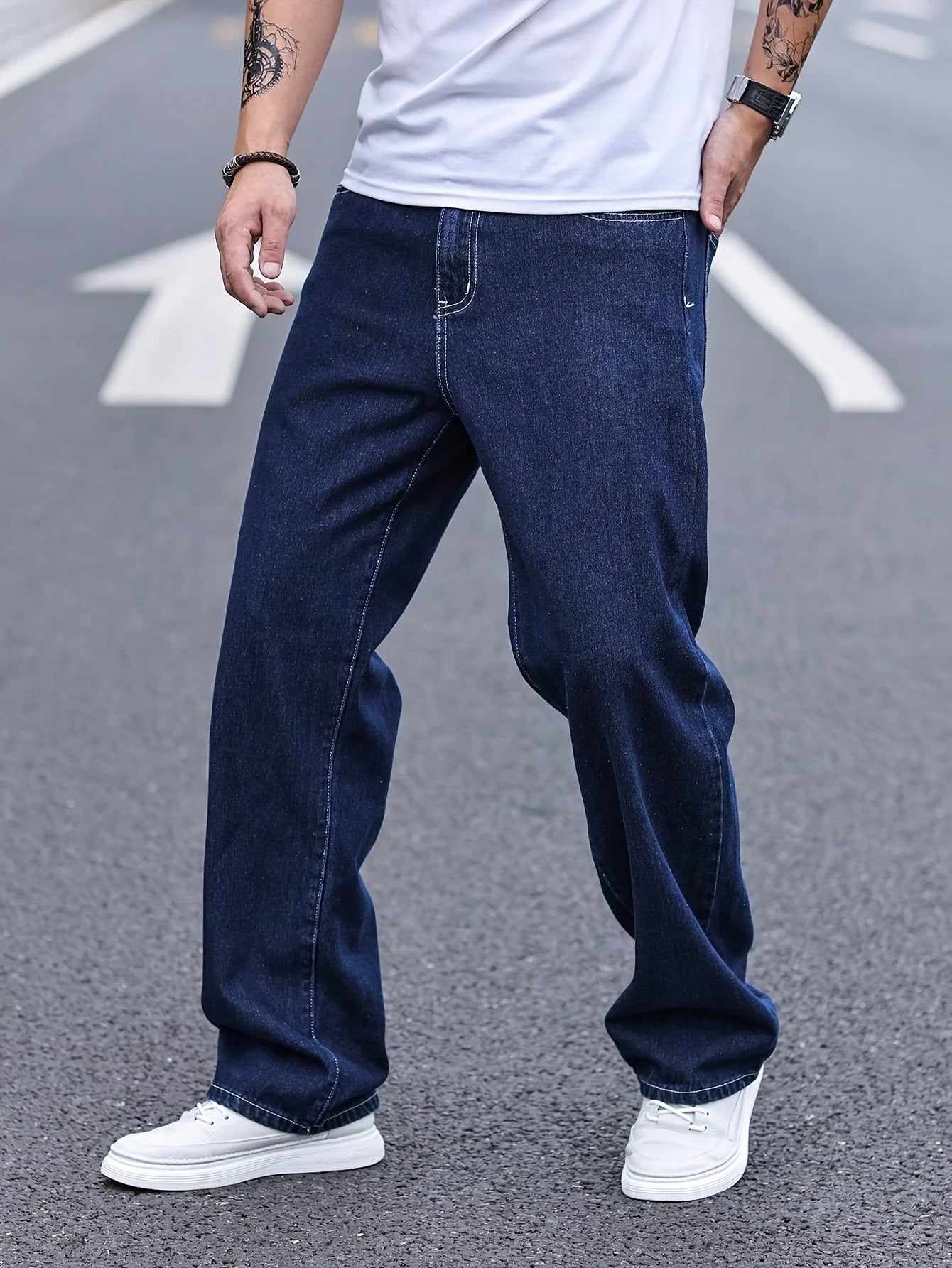 Men's Loose Fit Jeans Cargo Hip Hop Style Casual Pants