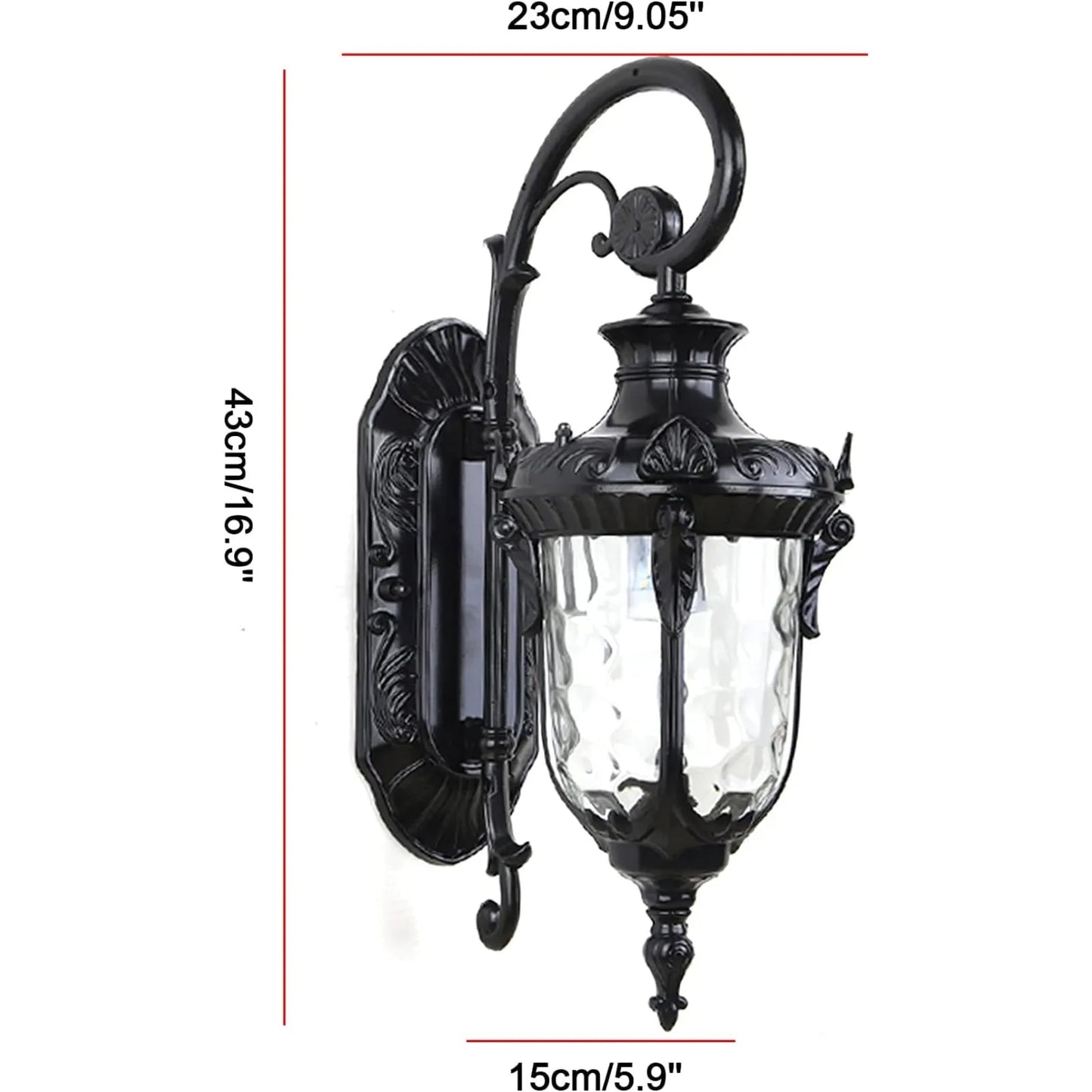 Bymaocar Waterproof Sconce Porch Light Wall Mount With Glass Shade
