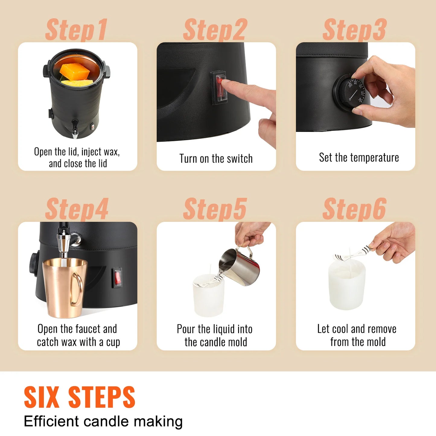 SucceBuy Wax Melter For Candle Making Electric Pot