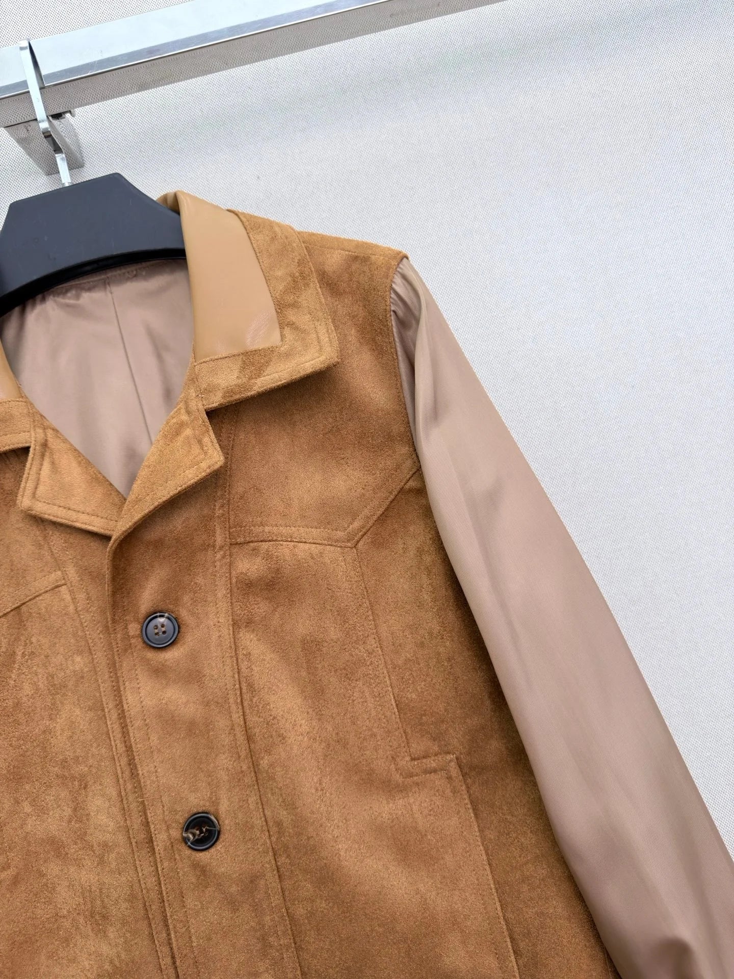 Women Leather Lapel Button Jacket For Autumn Winter Wear