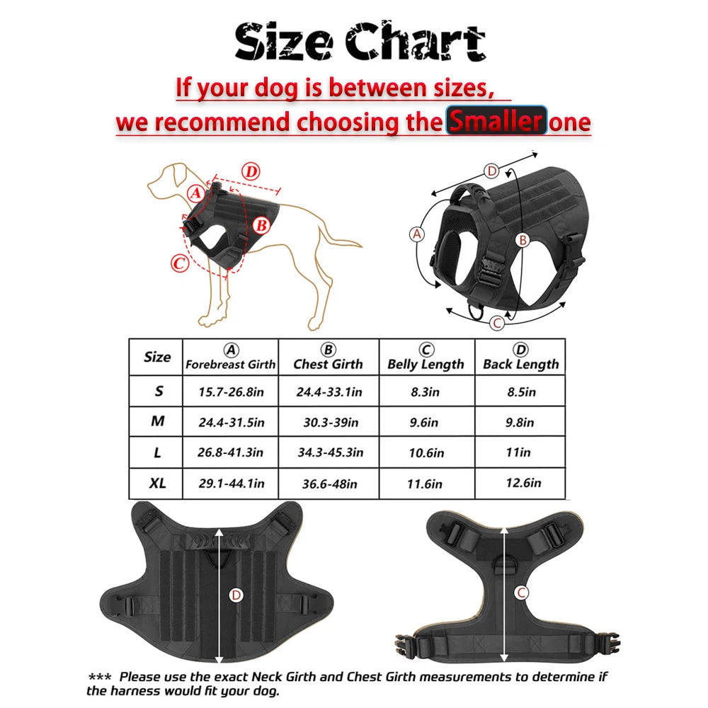 Padded Tactical Dog Harness With Molle Loops And Quick Release