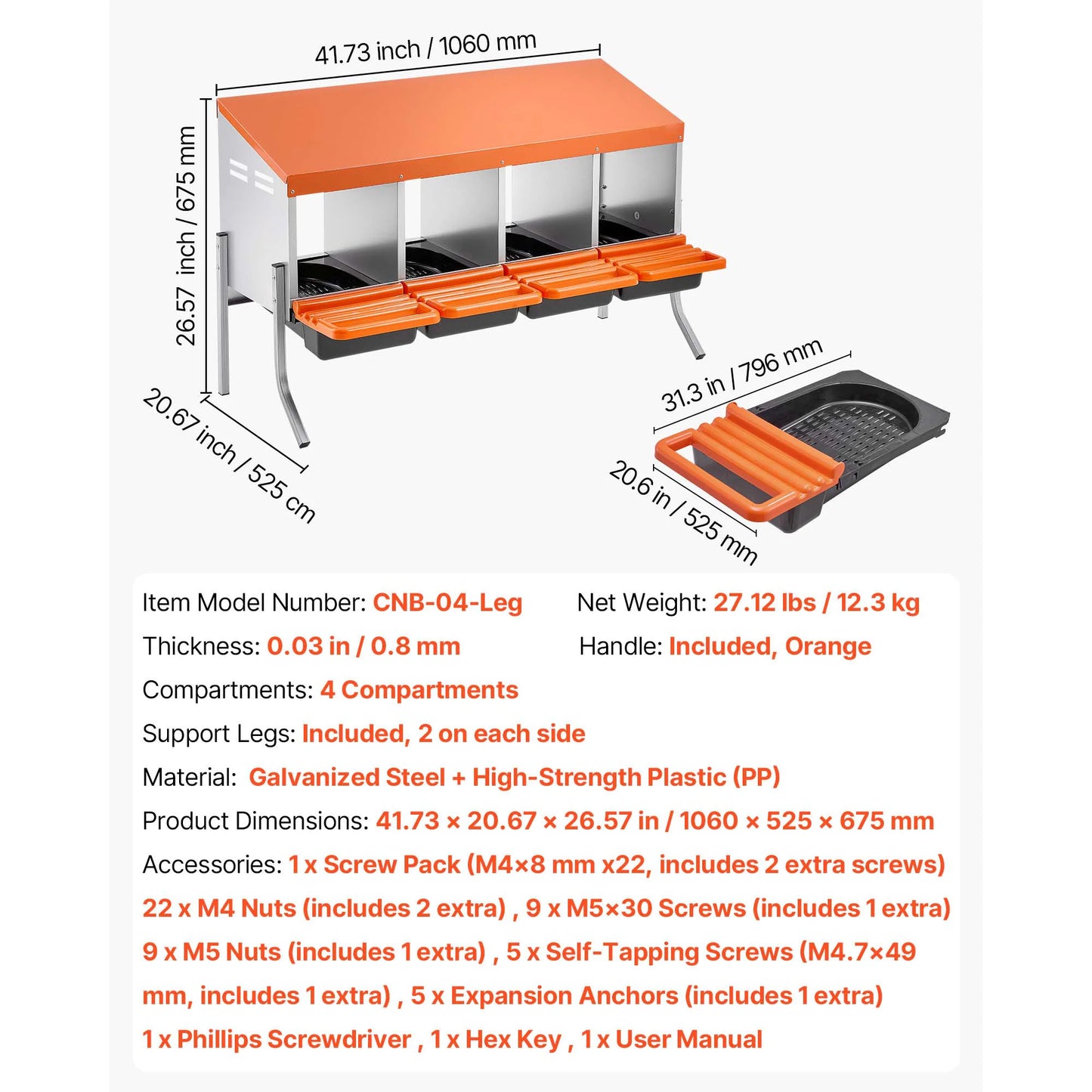 SucceBuy Metal Chicken Nesting Boxes With Protective Rollout Lids