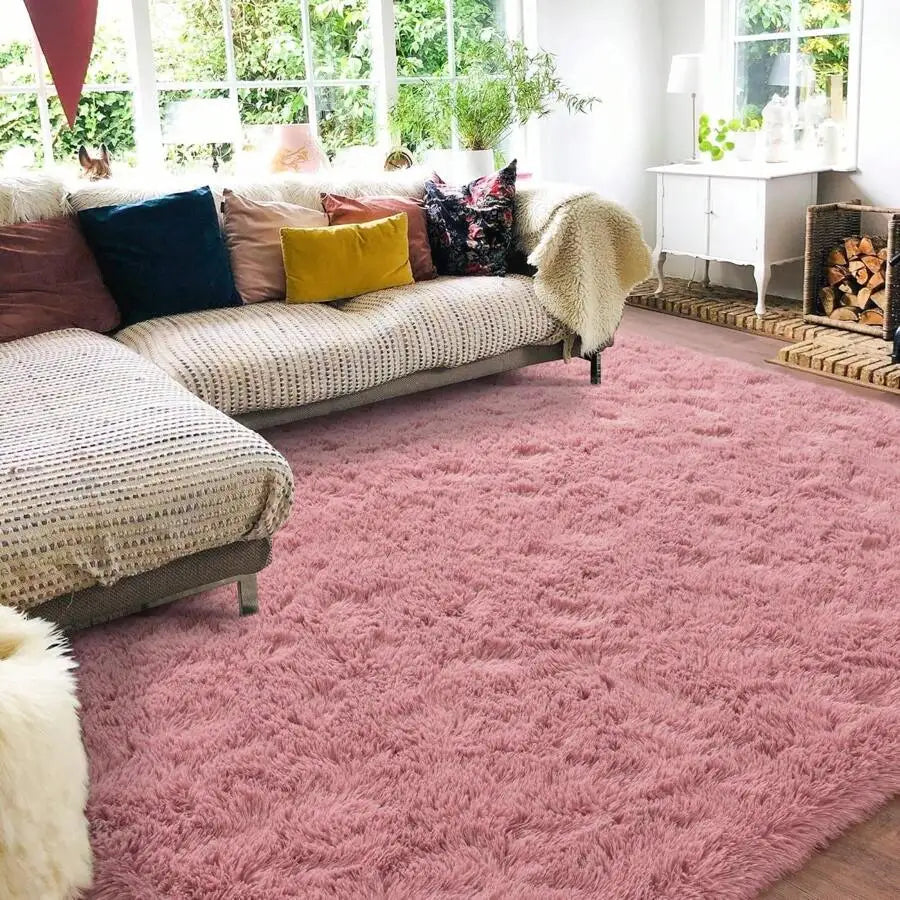 Indoor Soft Shag Plush Acrylic Rug For Bedroom Living Room