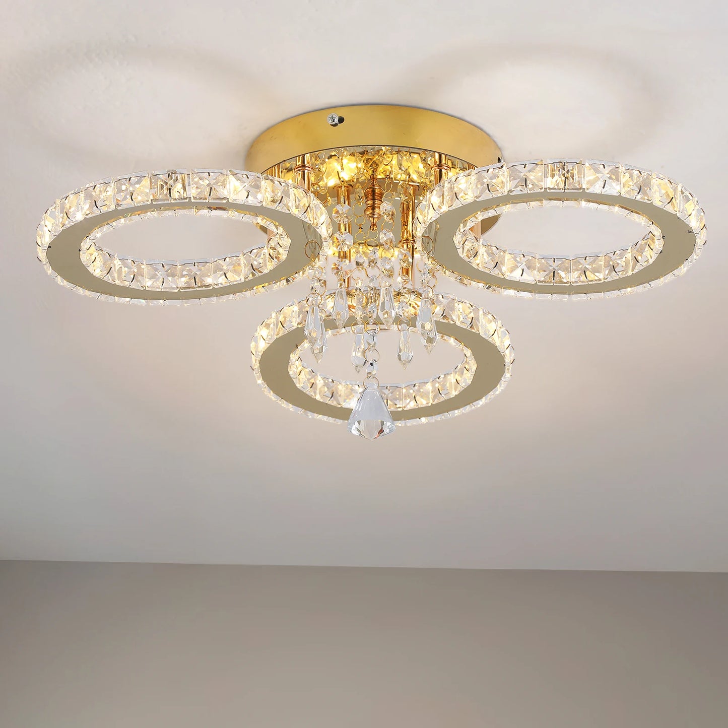 VETRULUS Led Crystal Chandelier Ceiling Light For Living Room