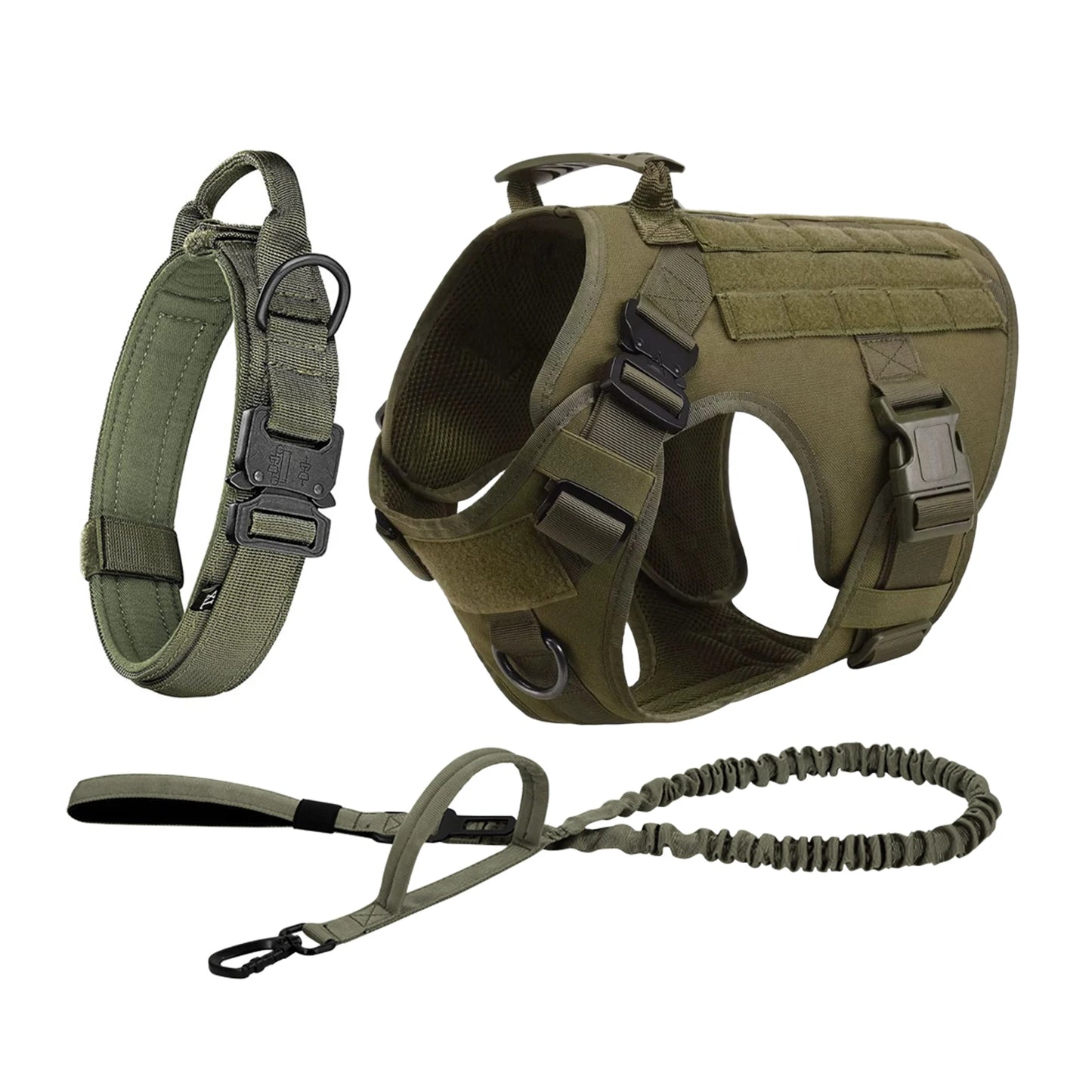 Padded Tactical Dog Harness With Molle Loops And Quick Release