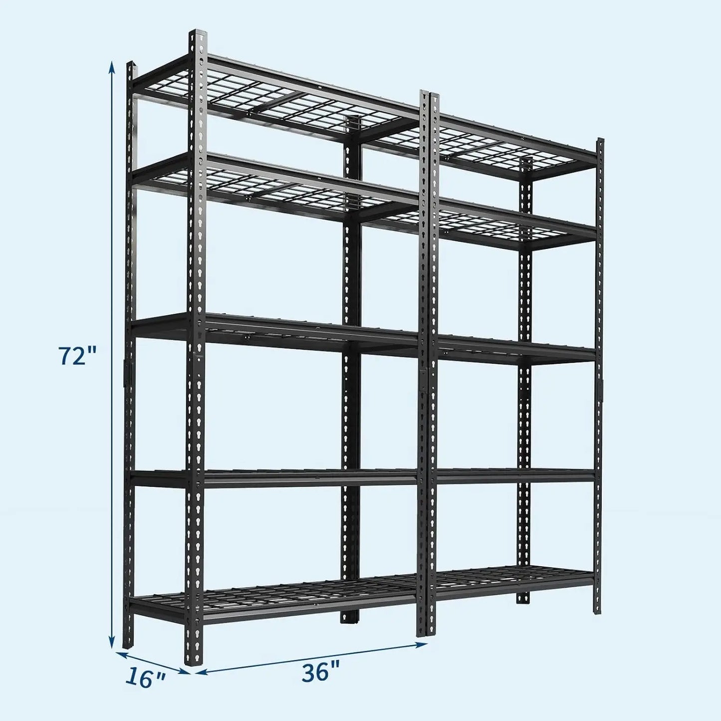 TWISTER.CK Heavy Duty Metal Storage Shelving Unit Five-Tier 2000lb