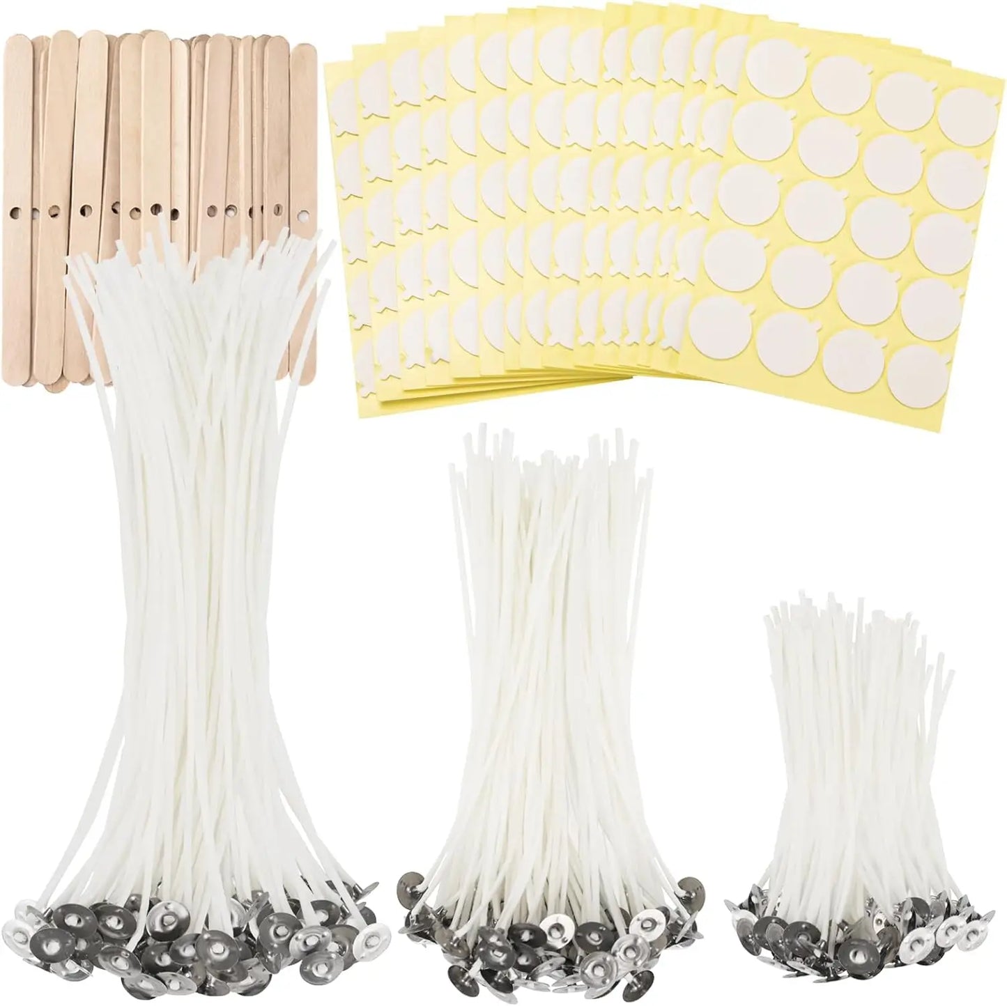 Cotton Candle Wick Set With Stickers And Holders For Candles