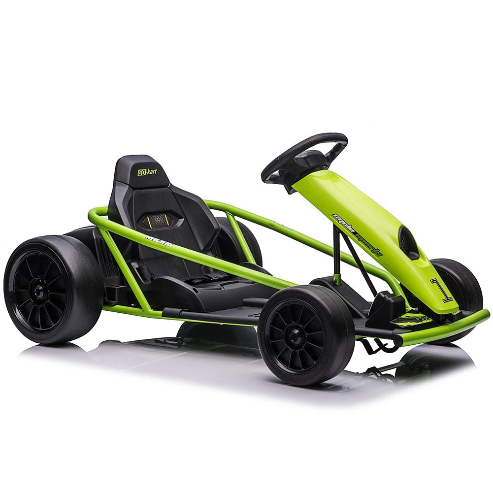 24V Electric Go Kart for Kids With Dual 300W Motors and Music