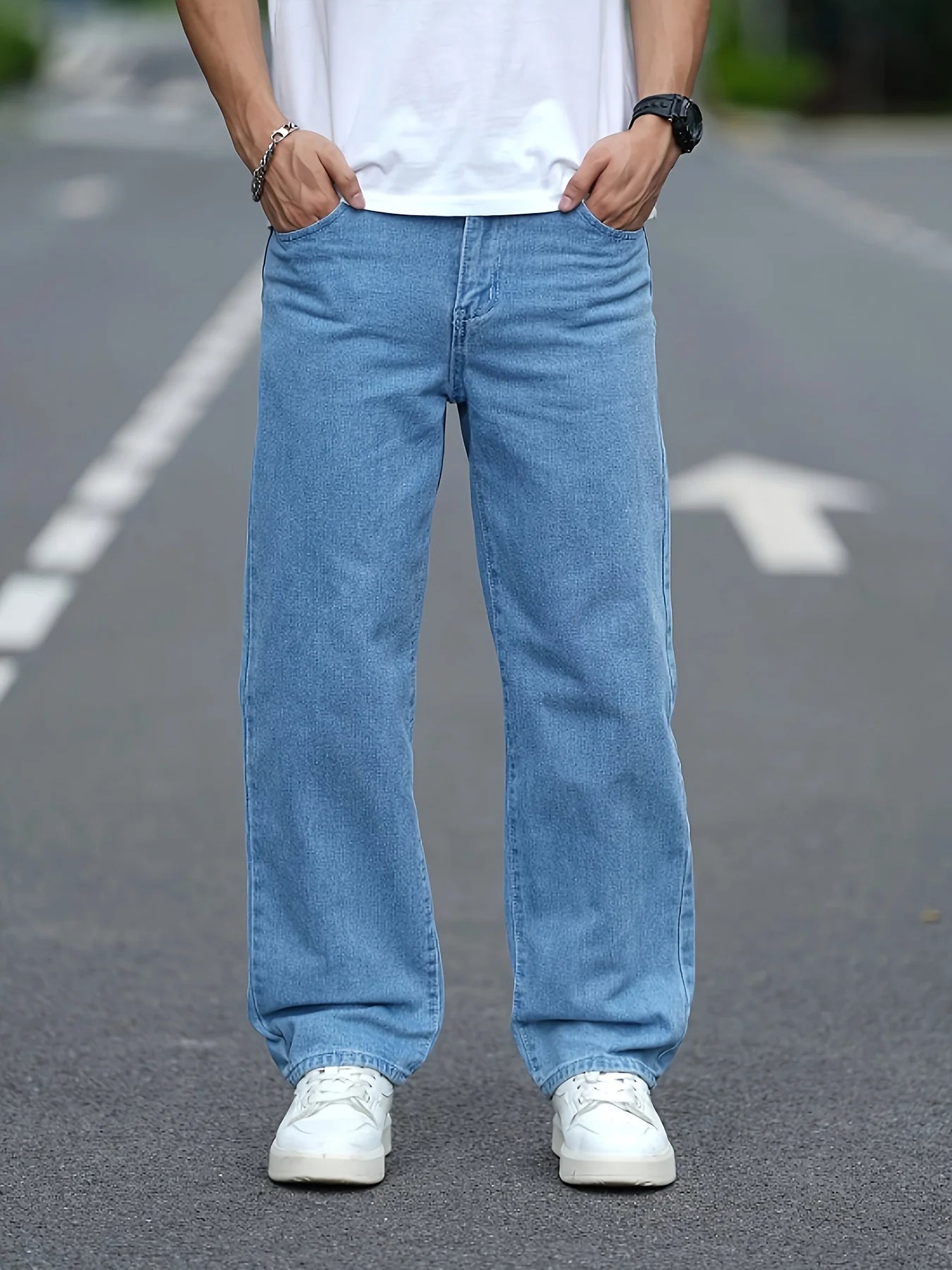 Men's Loose Fit Jeans Cargo Hip Hop Style Casual Pants