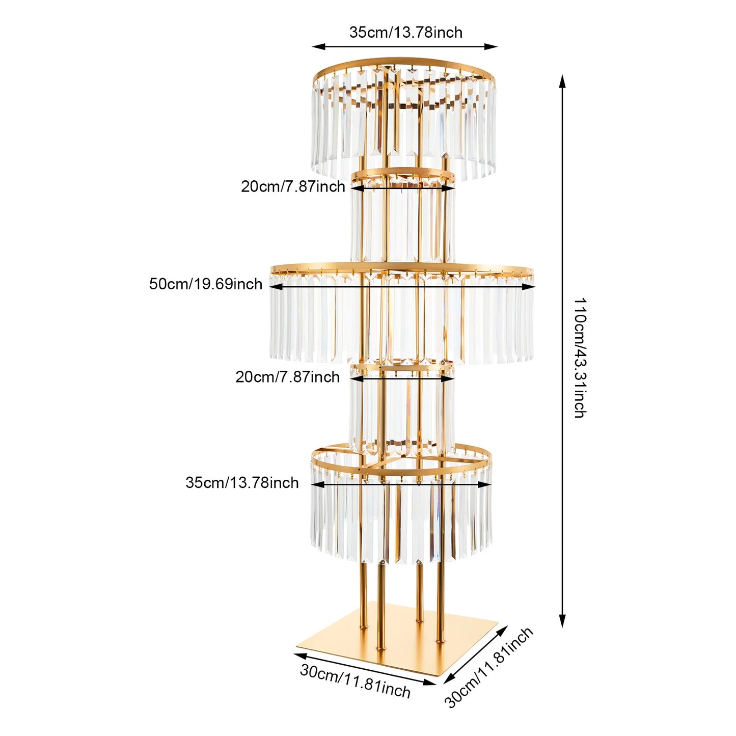 Bymaocar Five Tier Acrylic Flower Stand Wedding Centerpiece
