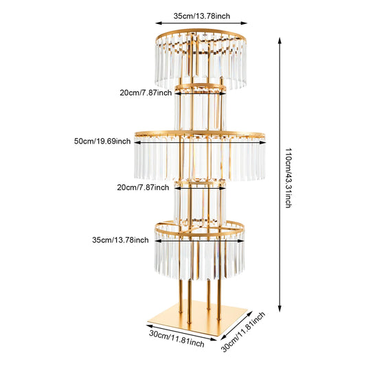 Bymaocar Five Tier Acrylic Flower Stand Wedding Centerpiece