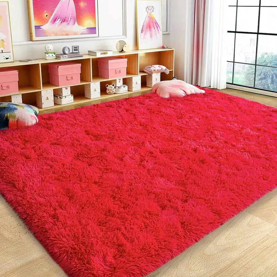Indoor Soft Shag Plush Acrylic Rug For Bedroom Living Room