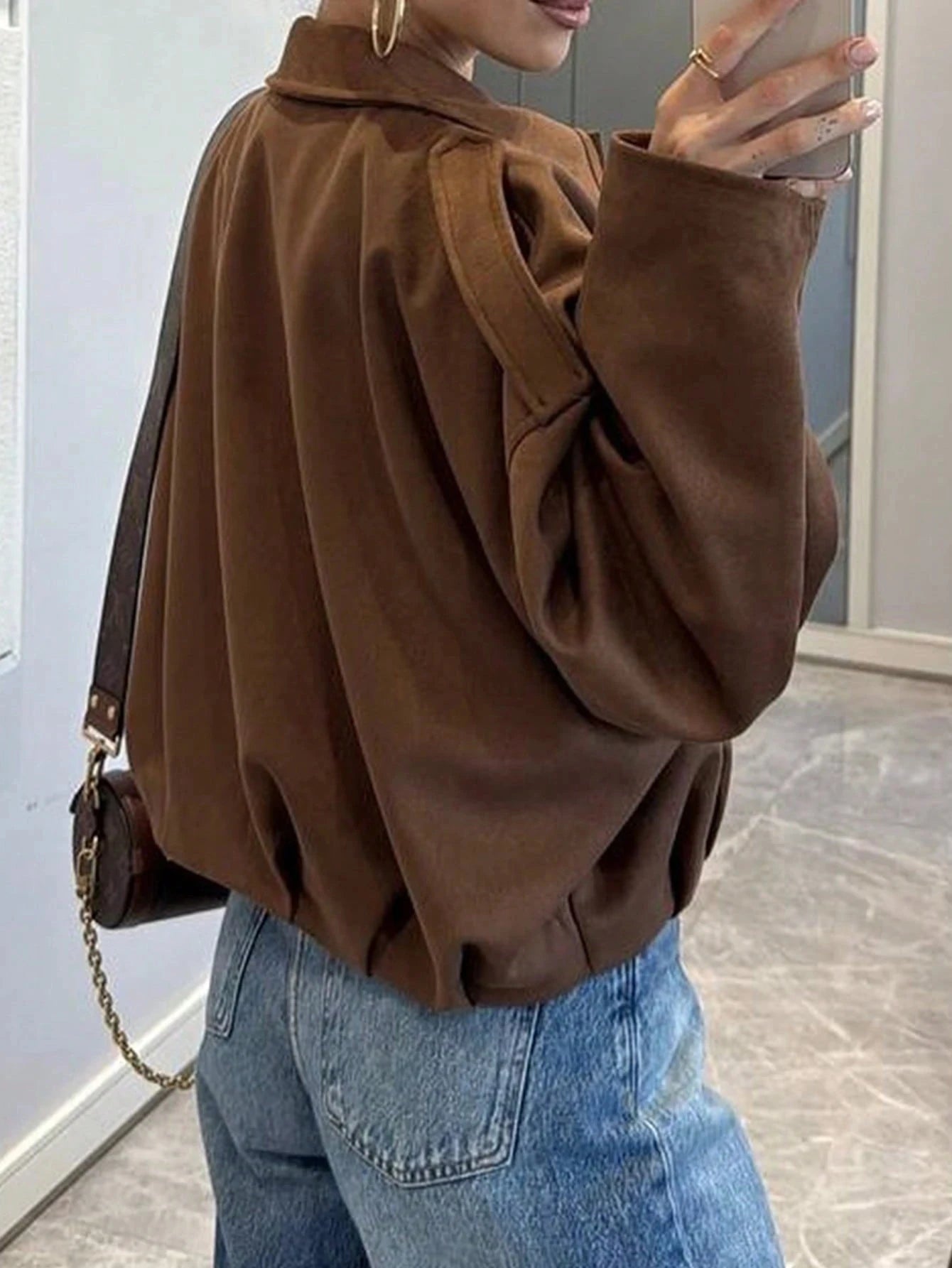 Women's Vintage Suede Jacket Loose Casual Street Style Outerwear