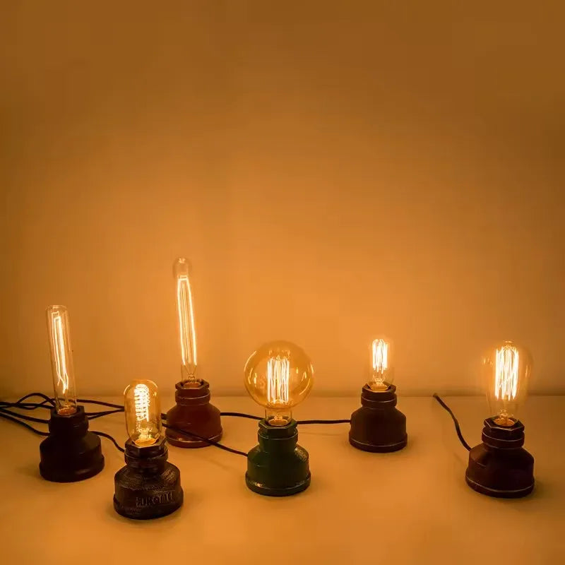 XIHOME Vintage Industrial Desk Lamp E26 Water Pipe Base