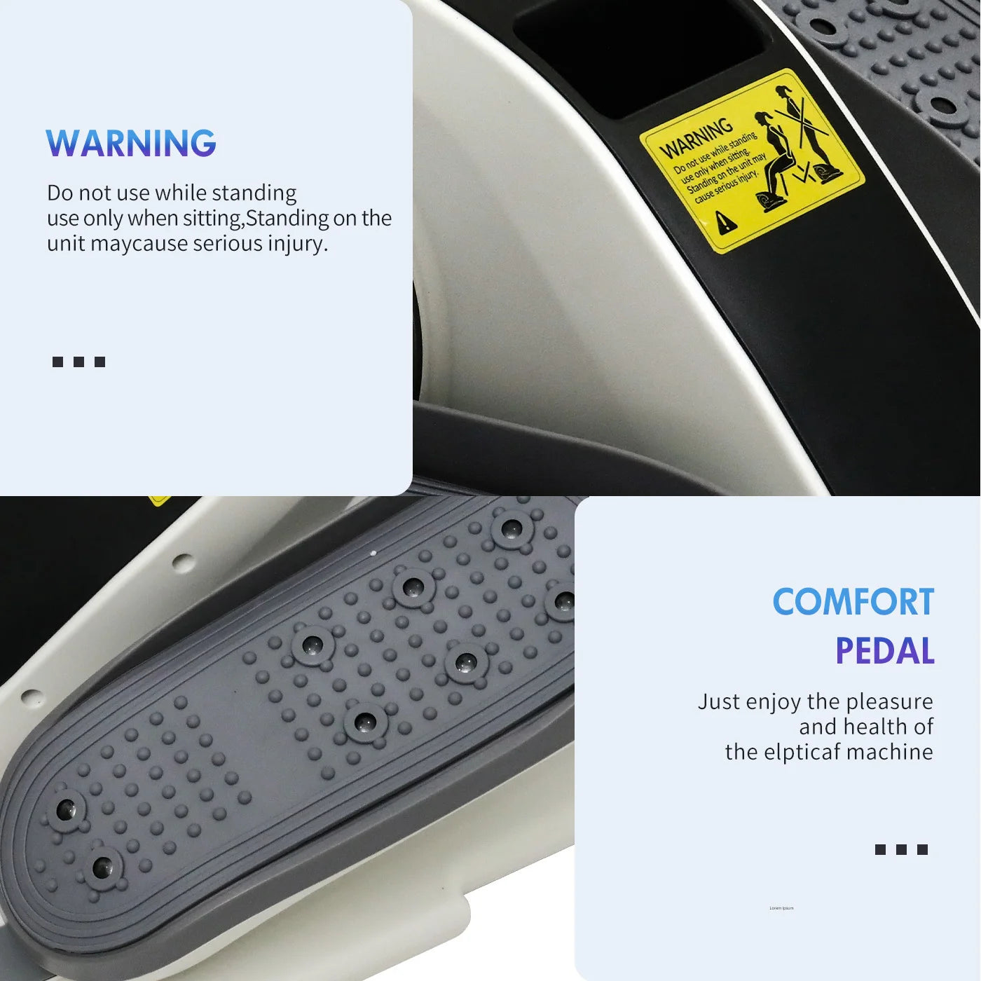 Under Desk Elliptical Mini Leg Exerciser With LCD Screen Remote