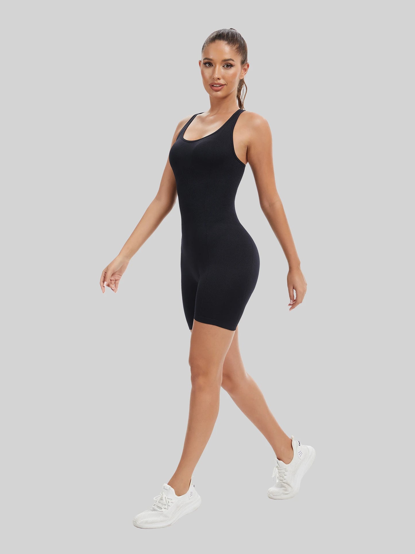 Knit Booty Lifting Bodysuit Quick Dry Yoga For Running