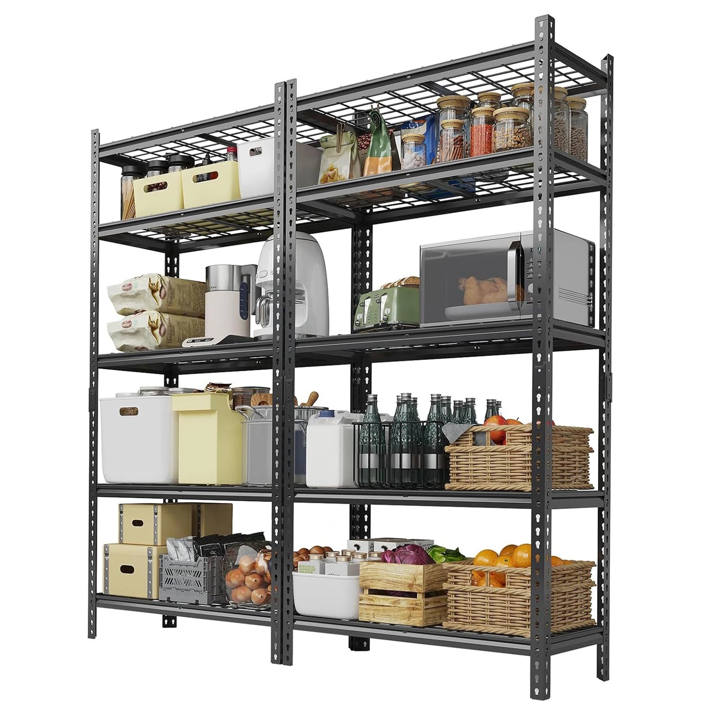 TWISTER.CK Heavy Duty Metal Storage Shelving Unit Five-Tier 2000lb