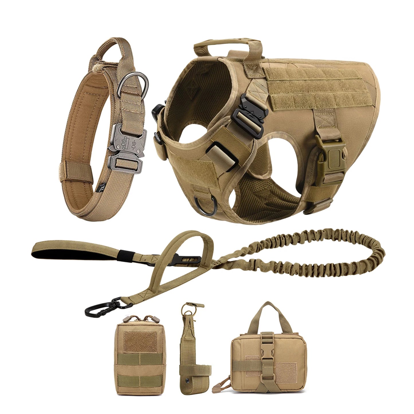 Padded Tactical Dog Harness With Molle Loops And Quick Release
