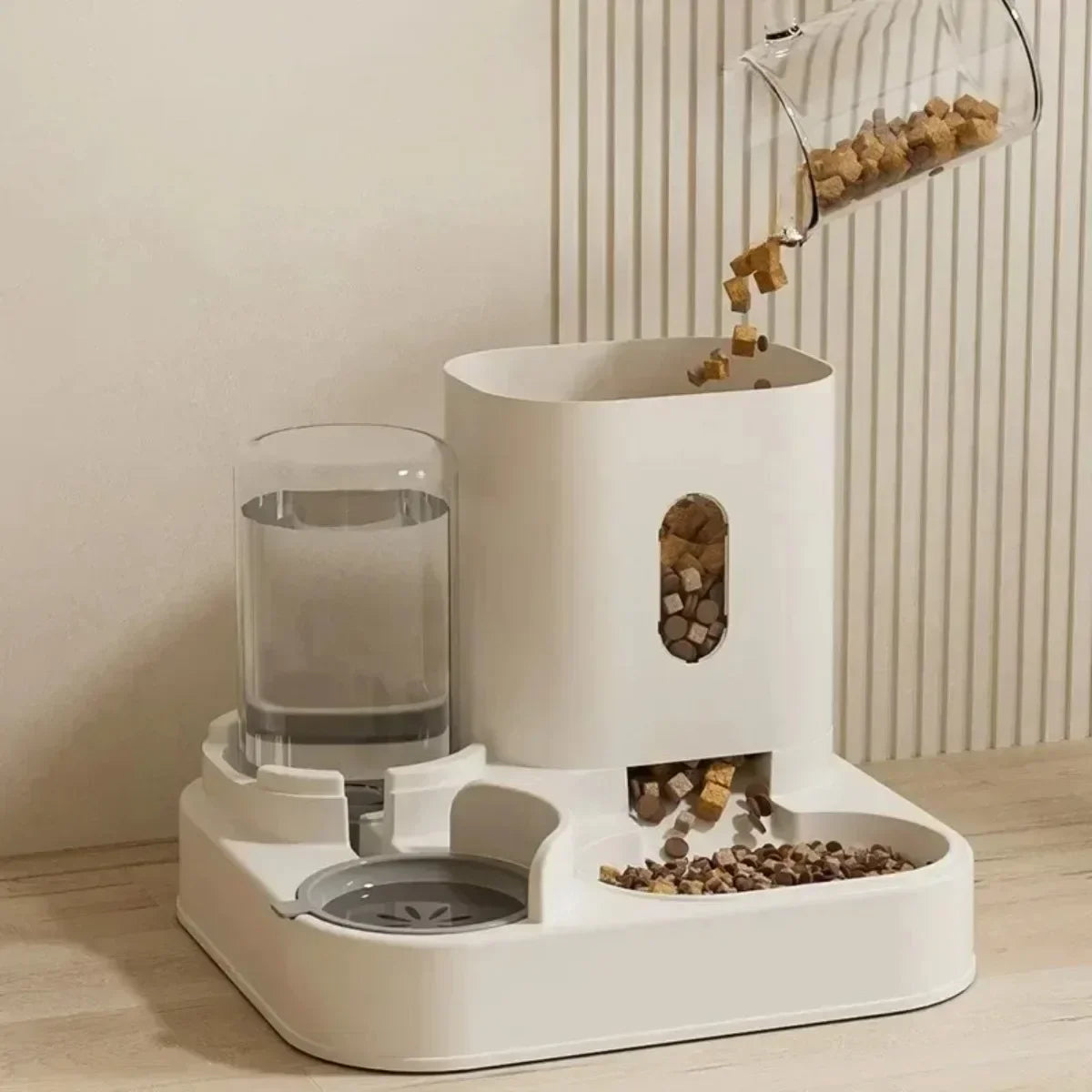 Automatic Pet Feeder With Water Fountain For Cats And Dogs Large Capacity