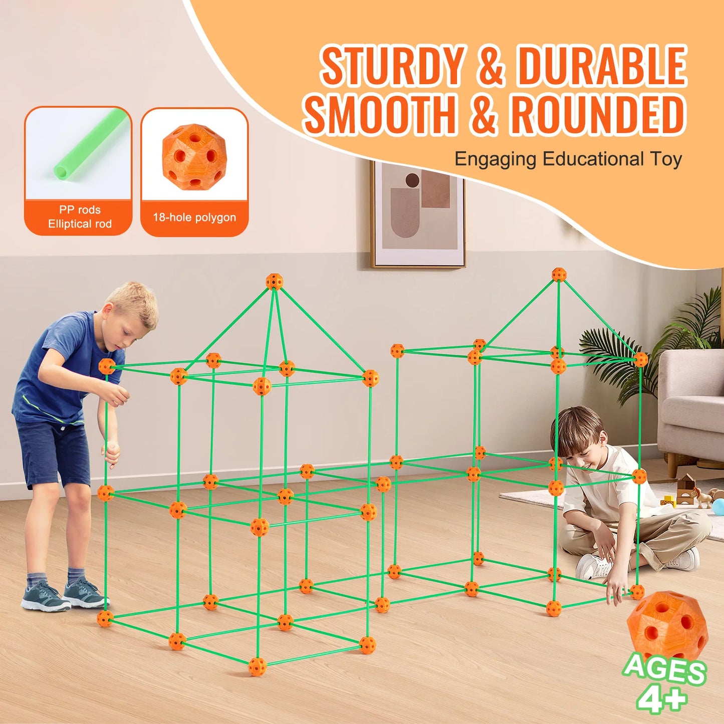 SucceBuy Fort Building Kit For Kids Indoor Castle STEM Toy