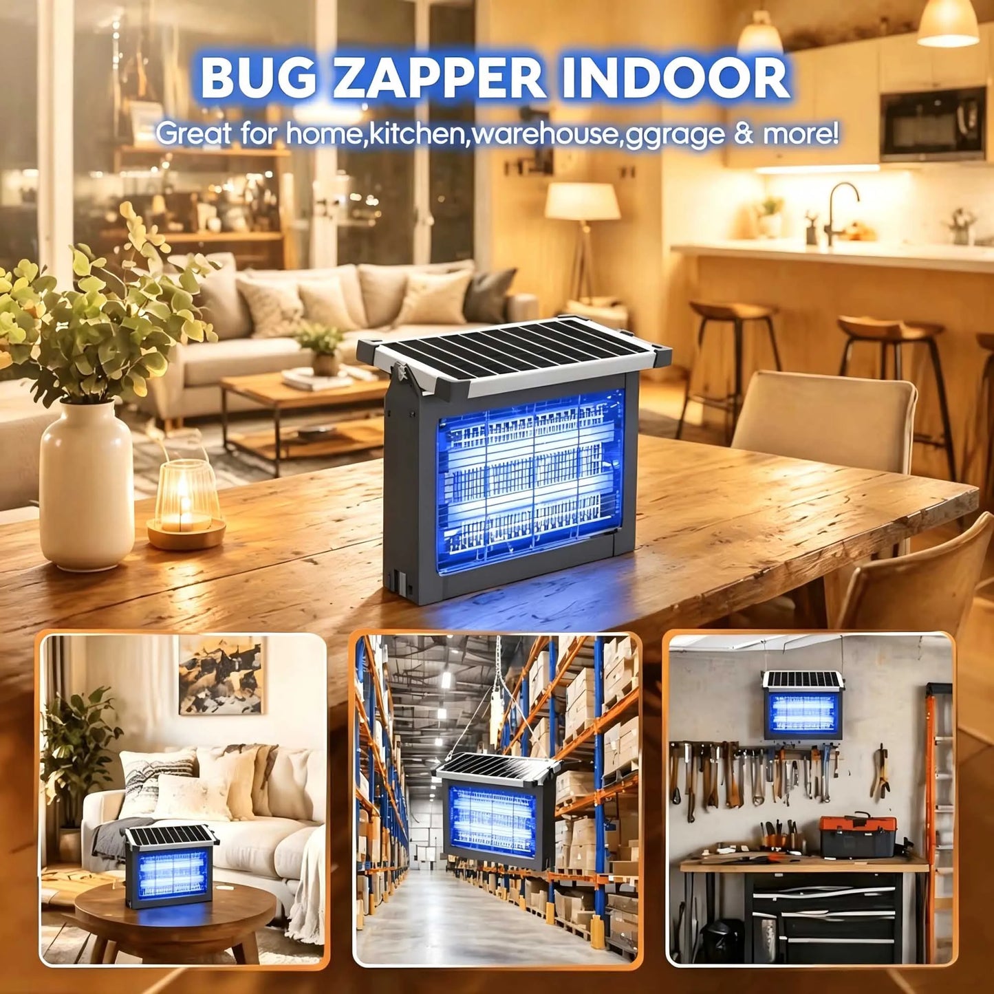 Solar Outdoor Insect Zapper With 4500V Protection And Weatherproof Housing