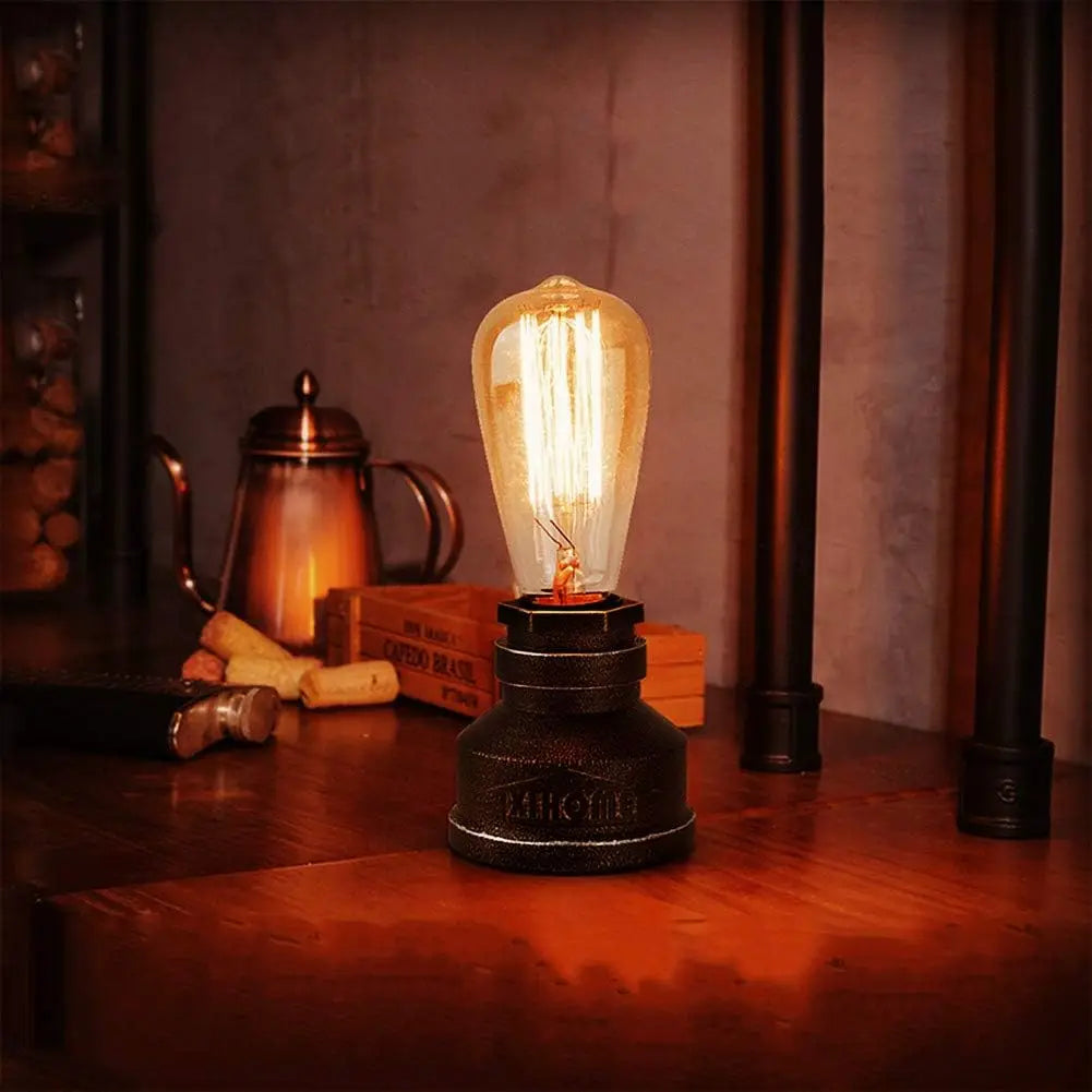 XIHOME Vintage Industrial Desk Lamp E26 Water Pipe Base