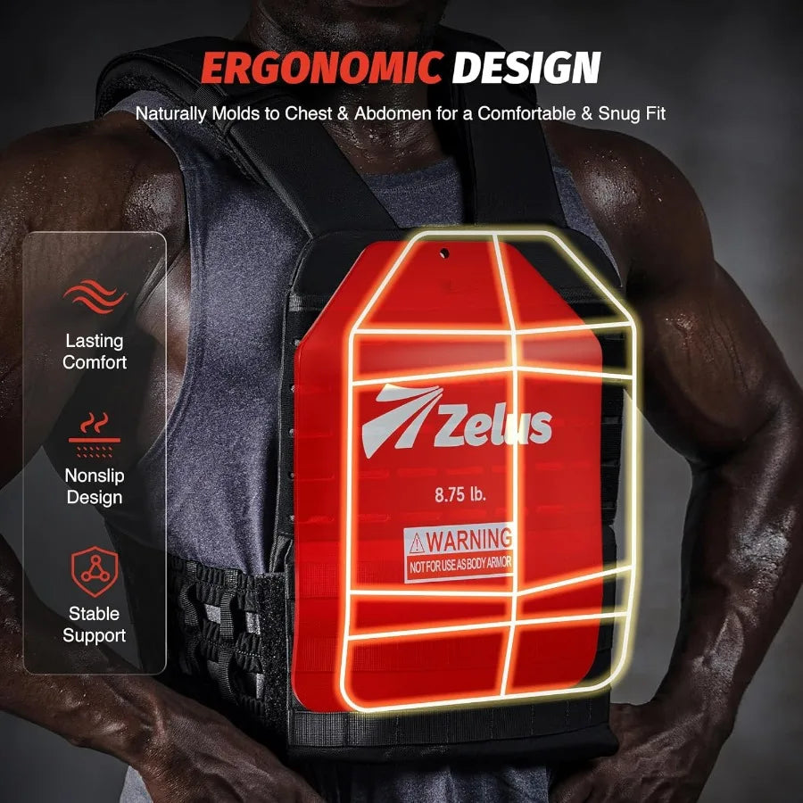 Weighted Vest Plates For Workout, Curved Steel With Clear Markings