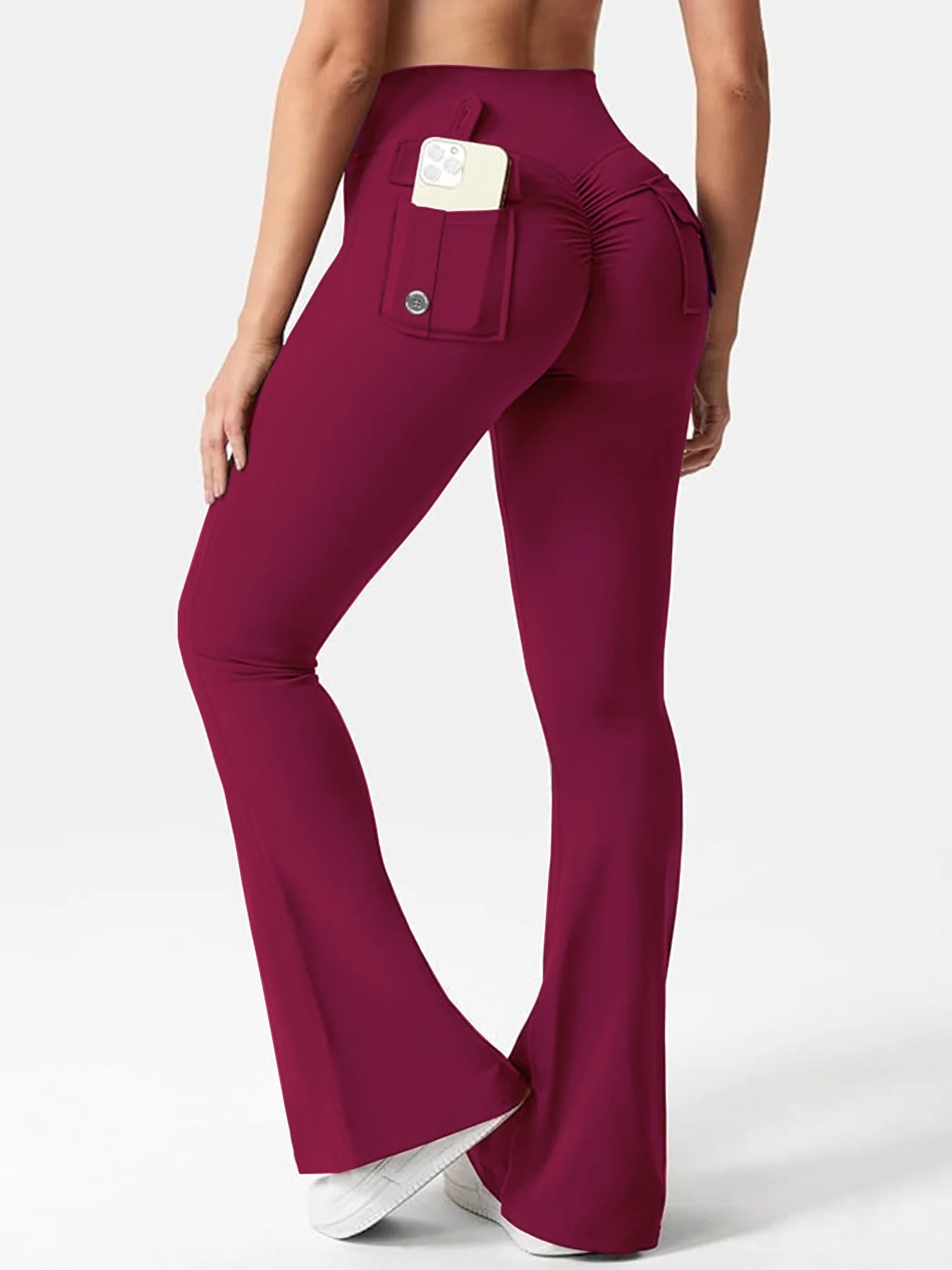 Women's High Waist Cargo Pocket Yoga Running Tights