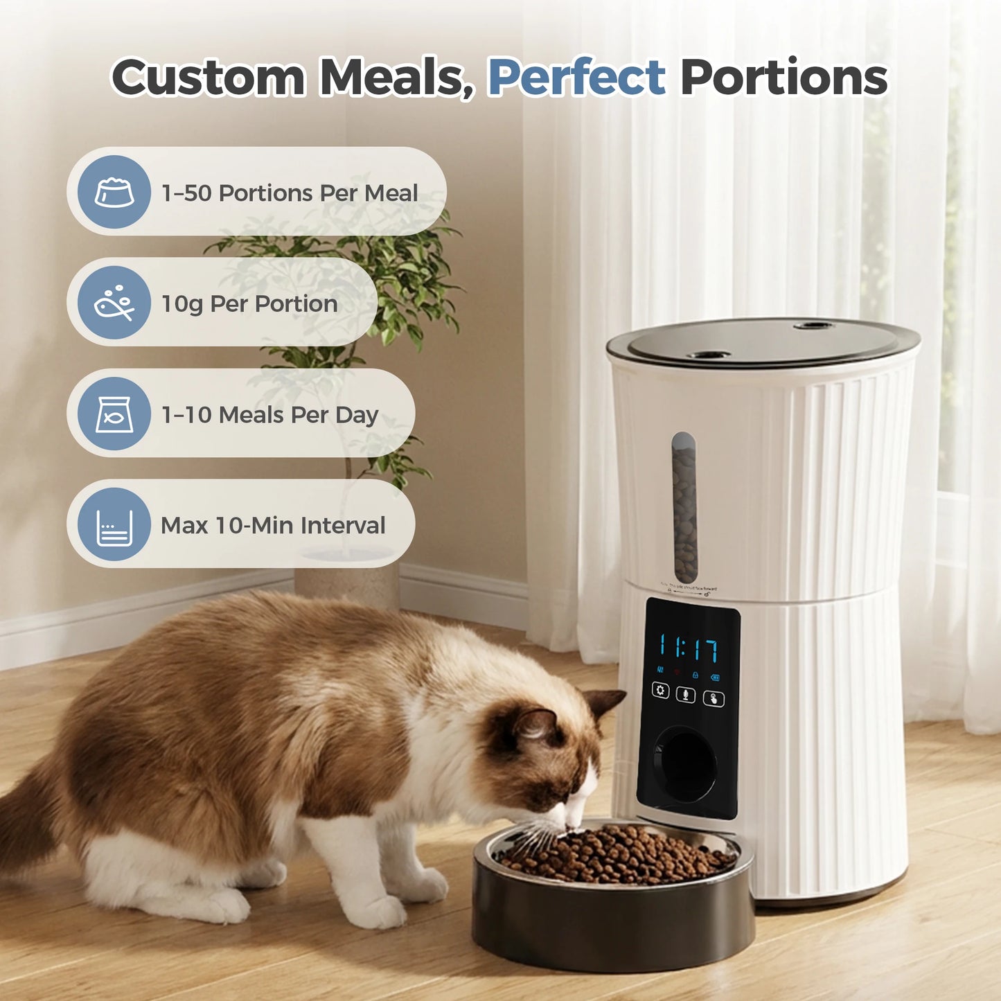 Automatic WiFi Cat Feeder With App Control And Programmable Timer