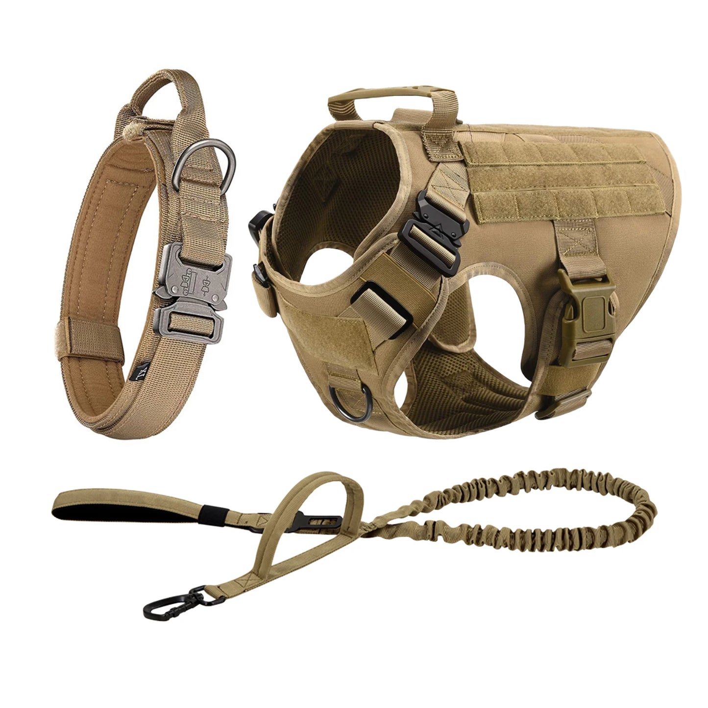 Padded Tactical Dog Harness With Molle Loops And Quick Release