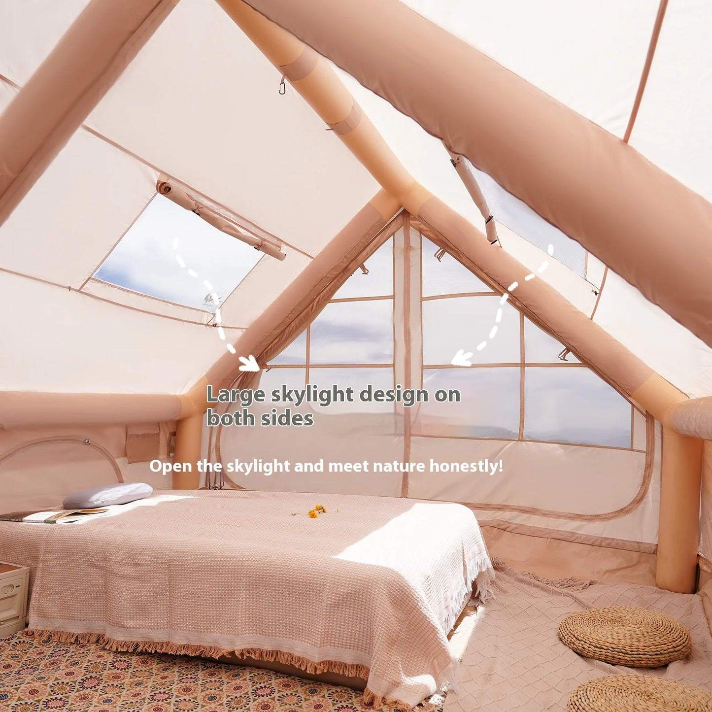 Pakicetus Inflatable Camping Tents For Four To Eight Stove Plug