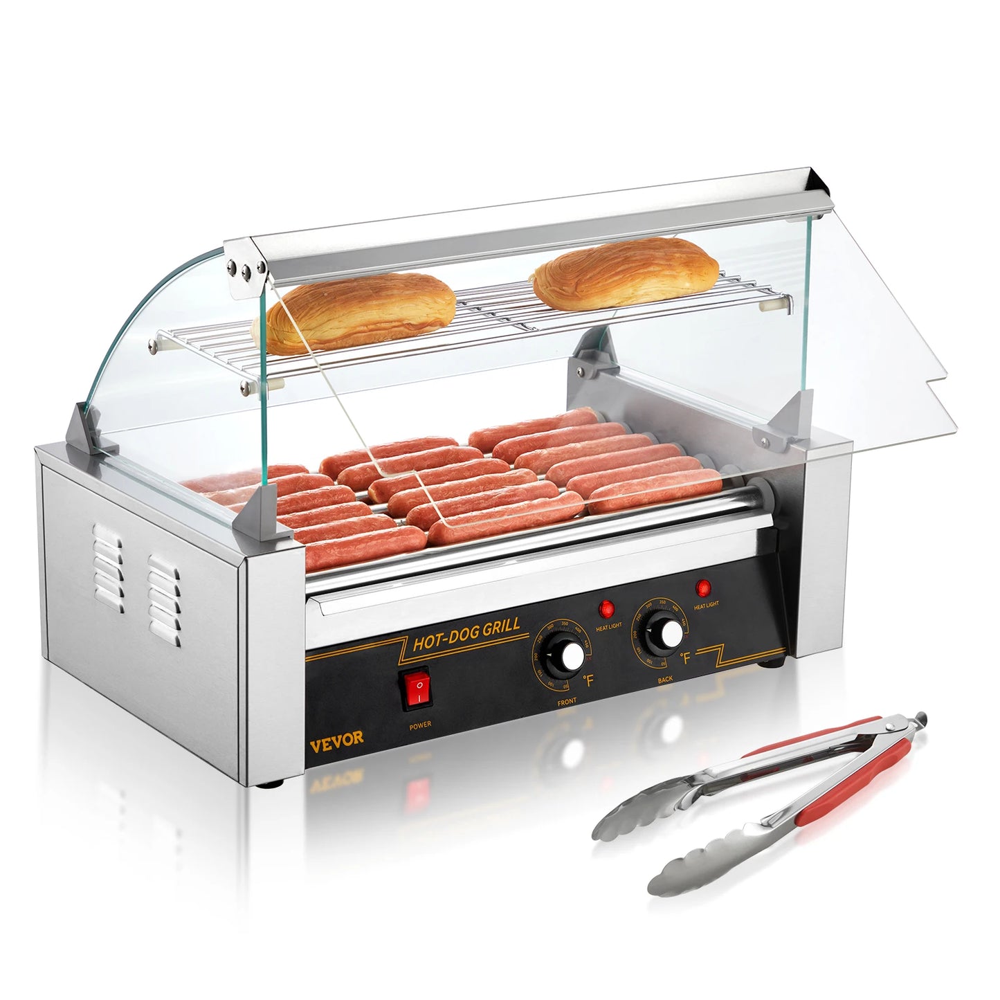 SucceBuy Hot Dog Roller Machine 5/7/11 Rods Sausage Grill
