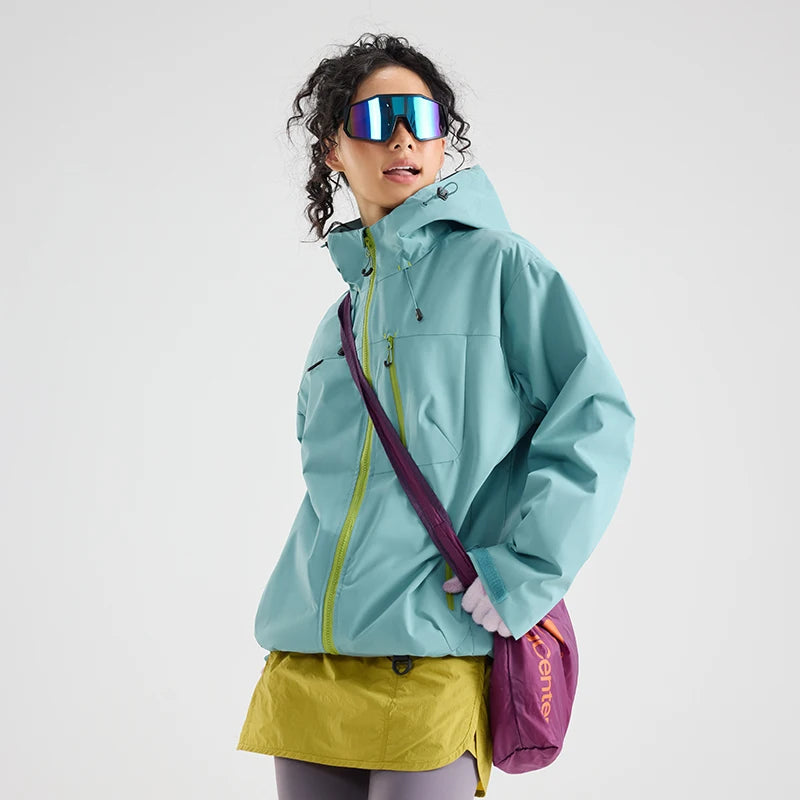 Unisex Waterproof Hiking Jacket Windbreaker Hooded Coat