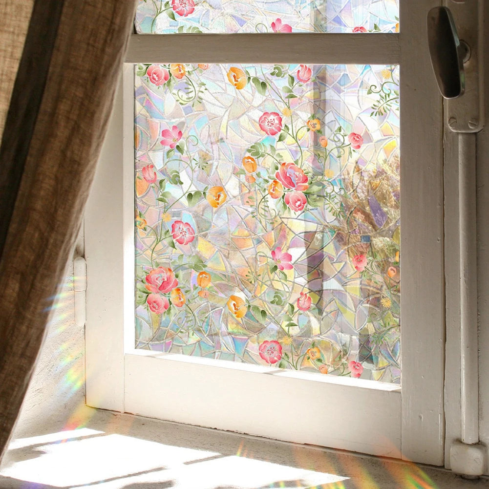 Vine Leaf Window Film Static Cling Decor For Glass Privacy