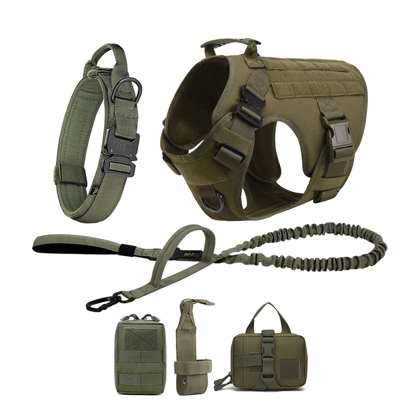 Padded Tactical Dog Harness With Molle Loops And Quick Release